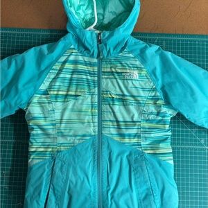 The North Face girls winter jacket coat teal green ski